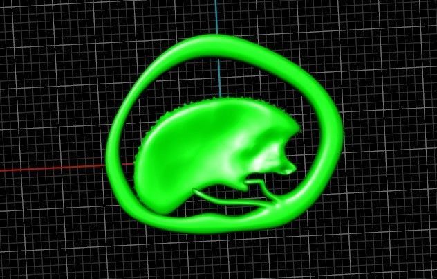 hedgehog pendant 3D print model_26