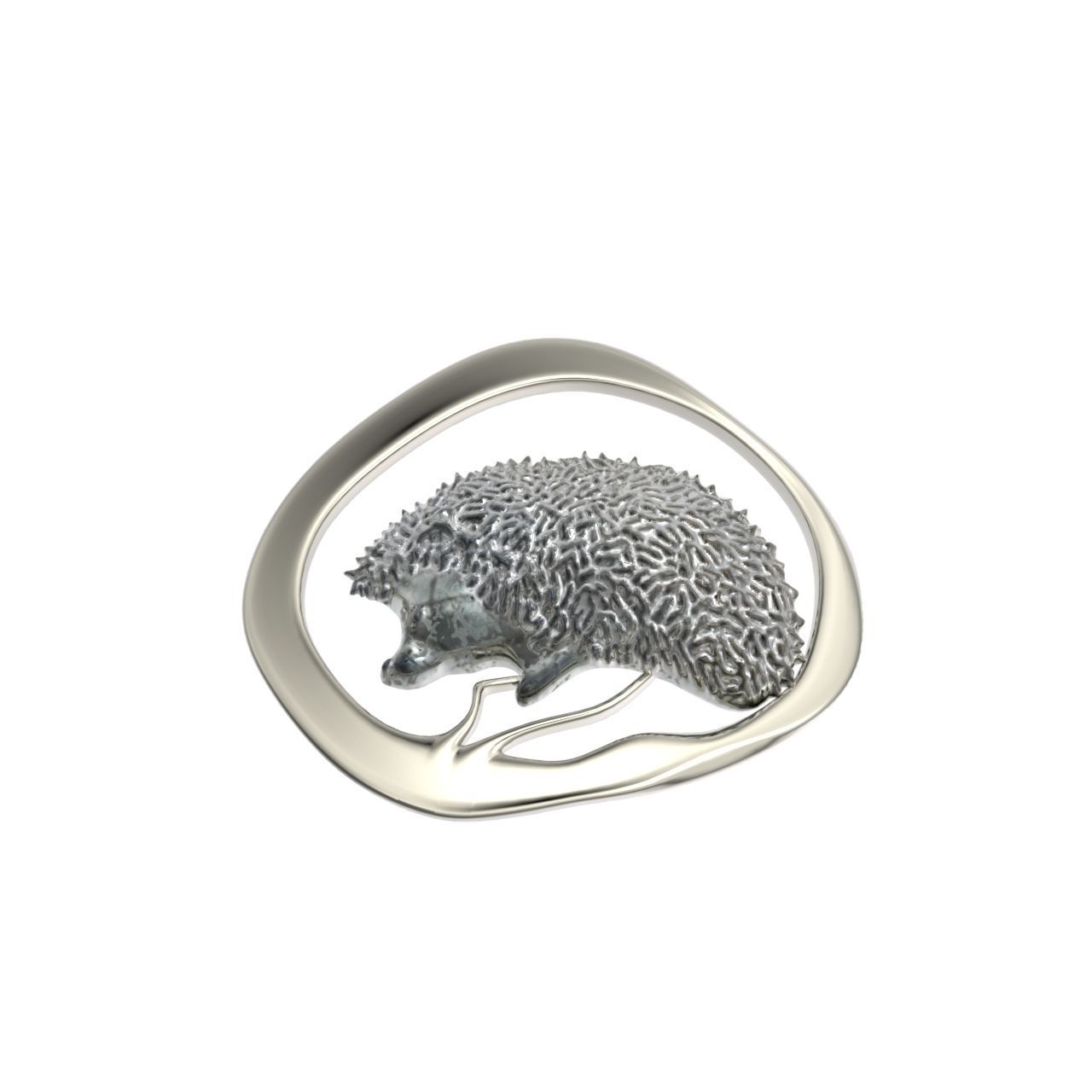 hedgehog pendant 3D print model_14
