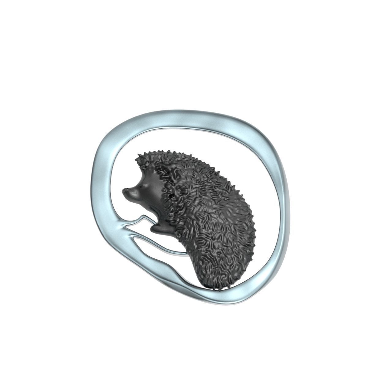 hedgehog pendant 3D print model_6