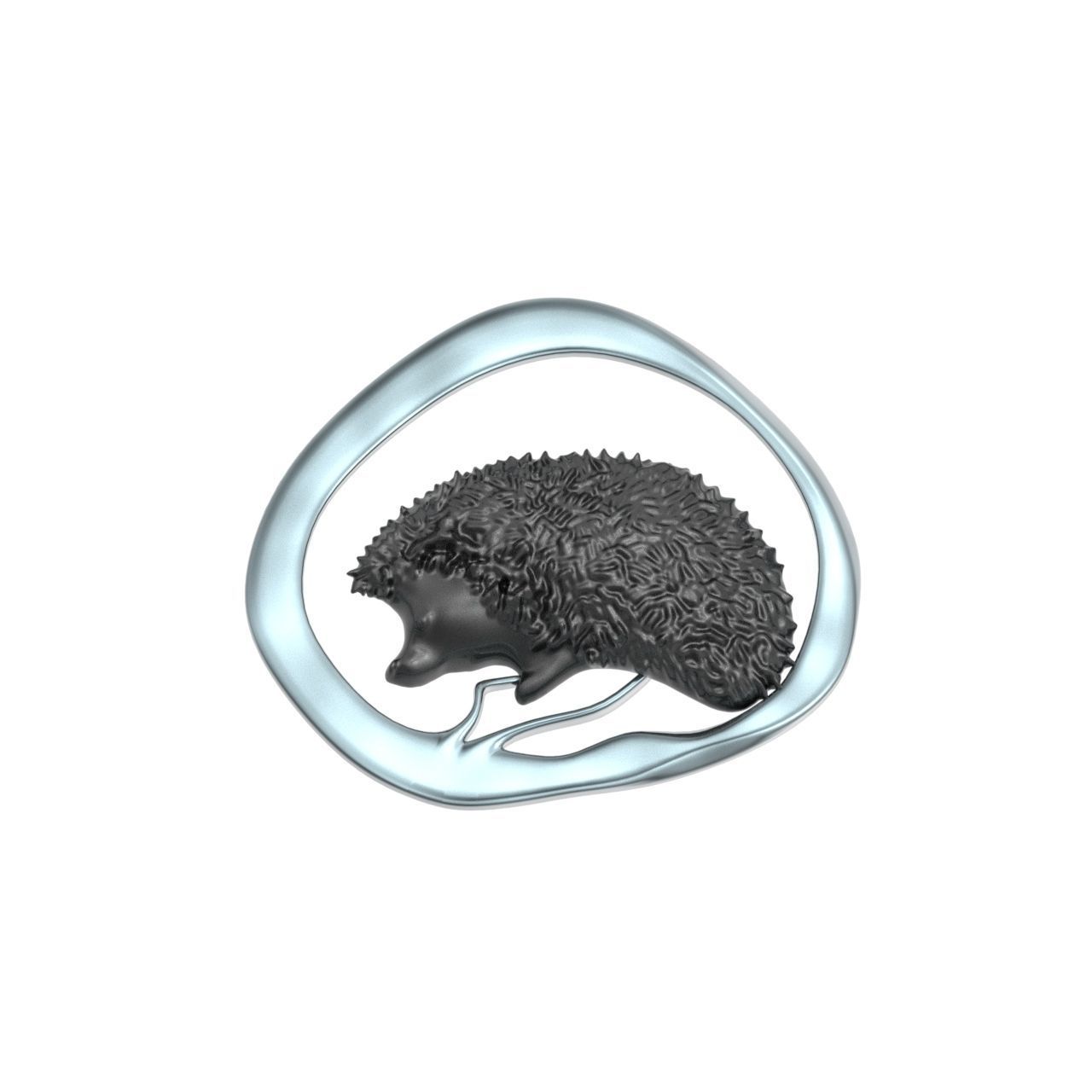 hedgehog pendant 3D print model_4