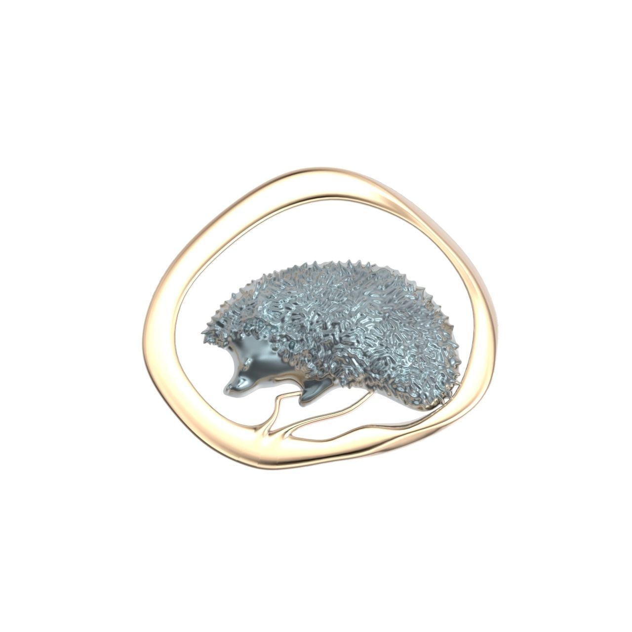 hedgehog pendant 3D print model_5