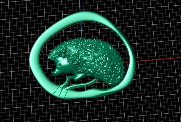 hedgehog pendant 3D print model_23