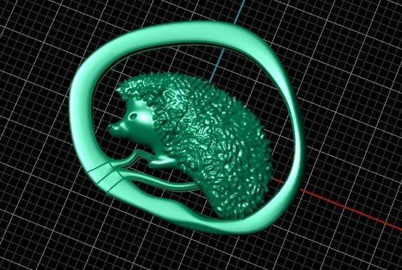 hedgehog pendant 3D print model_20