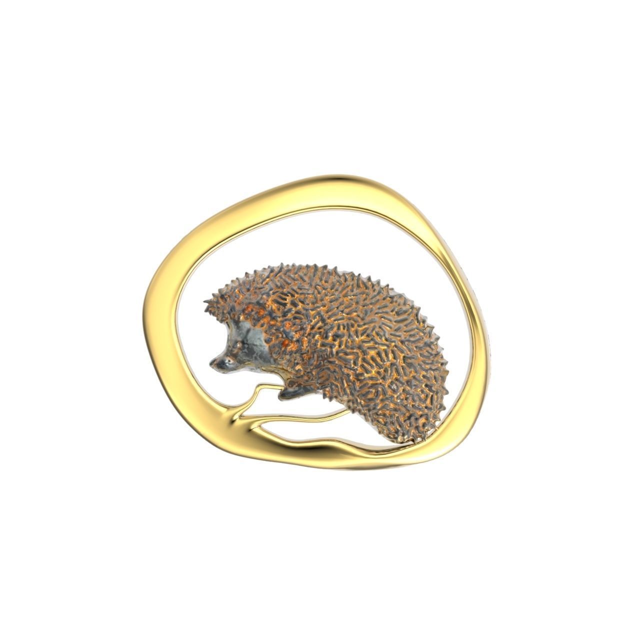 hedgehog pendant 3D print model_10