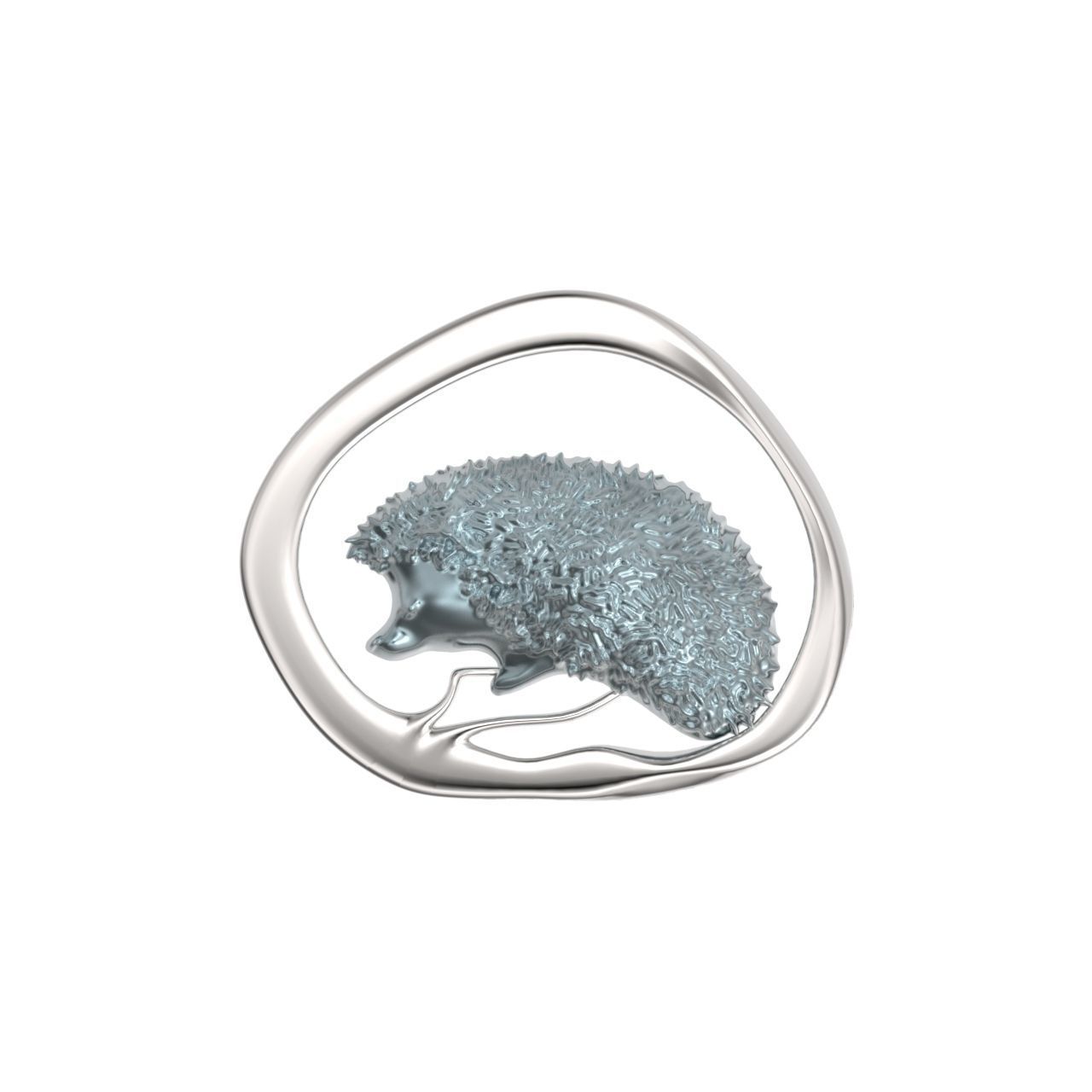 hedgehog pendant 3D print model_3