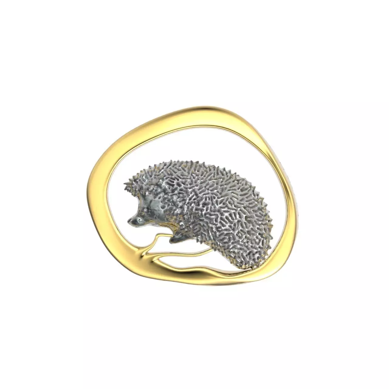hedgehog pendant 3D print model_0