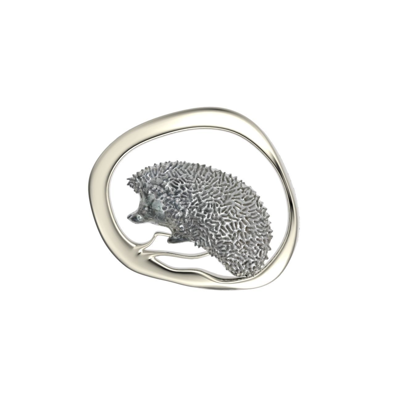 hedgehog pendant 3D print model_15