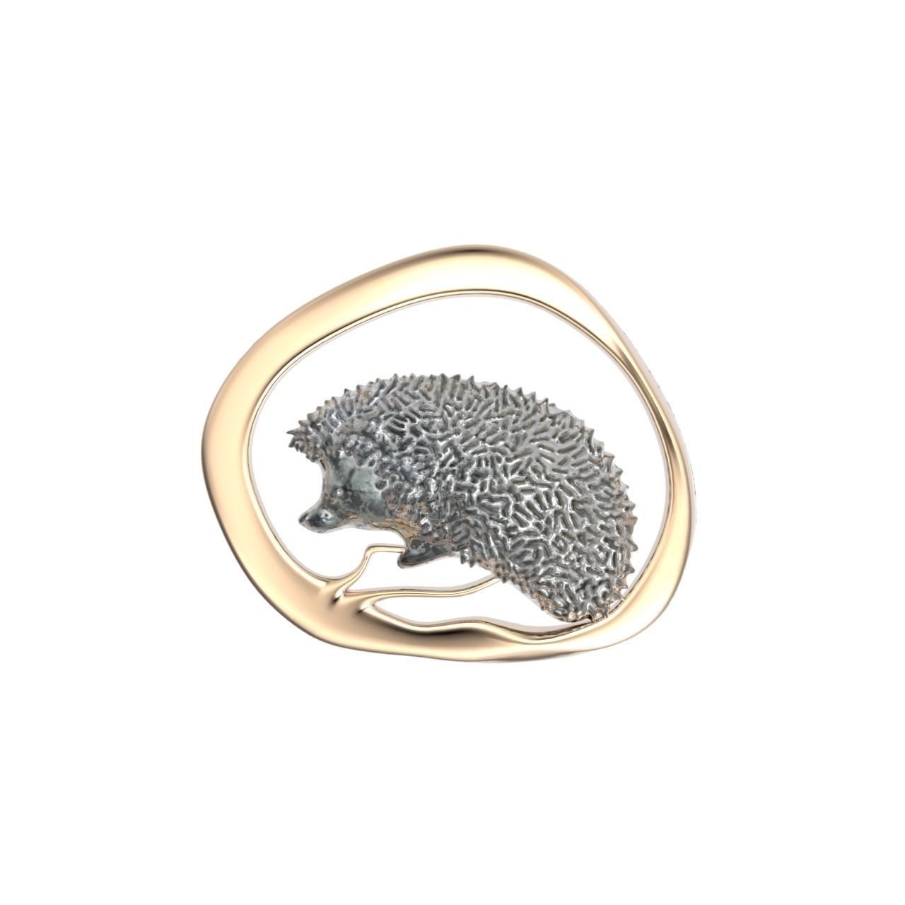 hedgehog pendant 3D print model_1