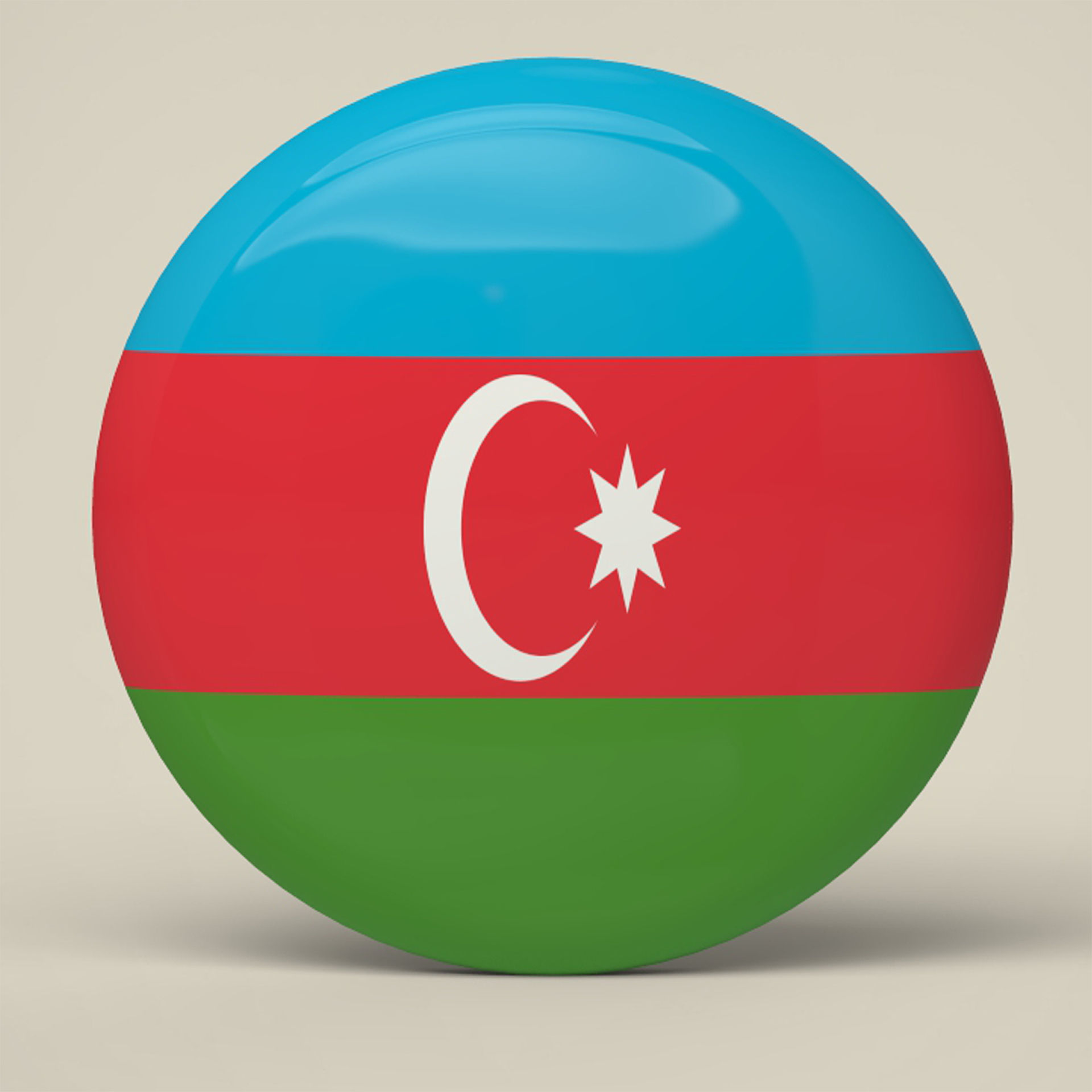 Azerbaijan Badge Low-poly 3D model_4