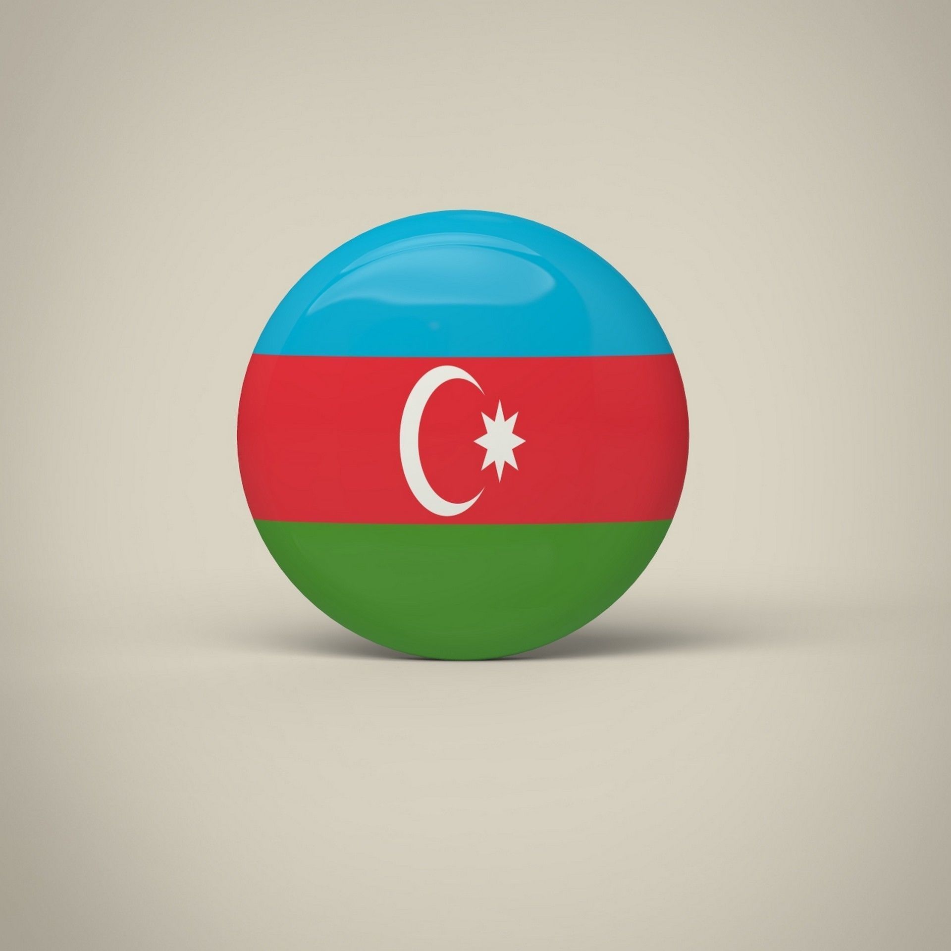 Azerbaijan Badge Low-poly 3D model_2