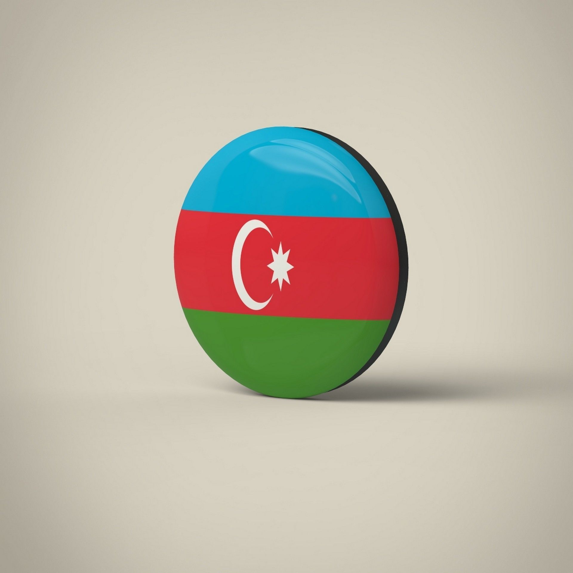 Azerbaijan Badge Low-poly 3D model_1