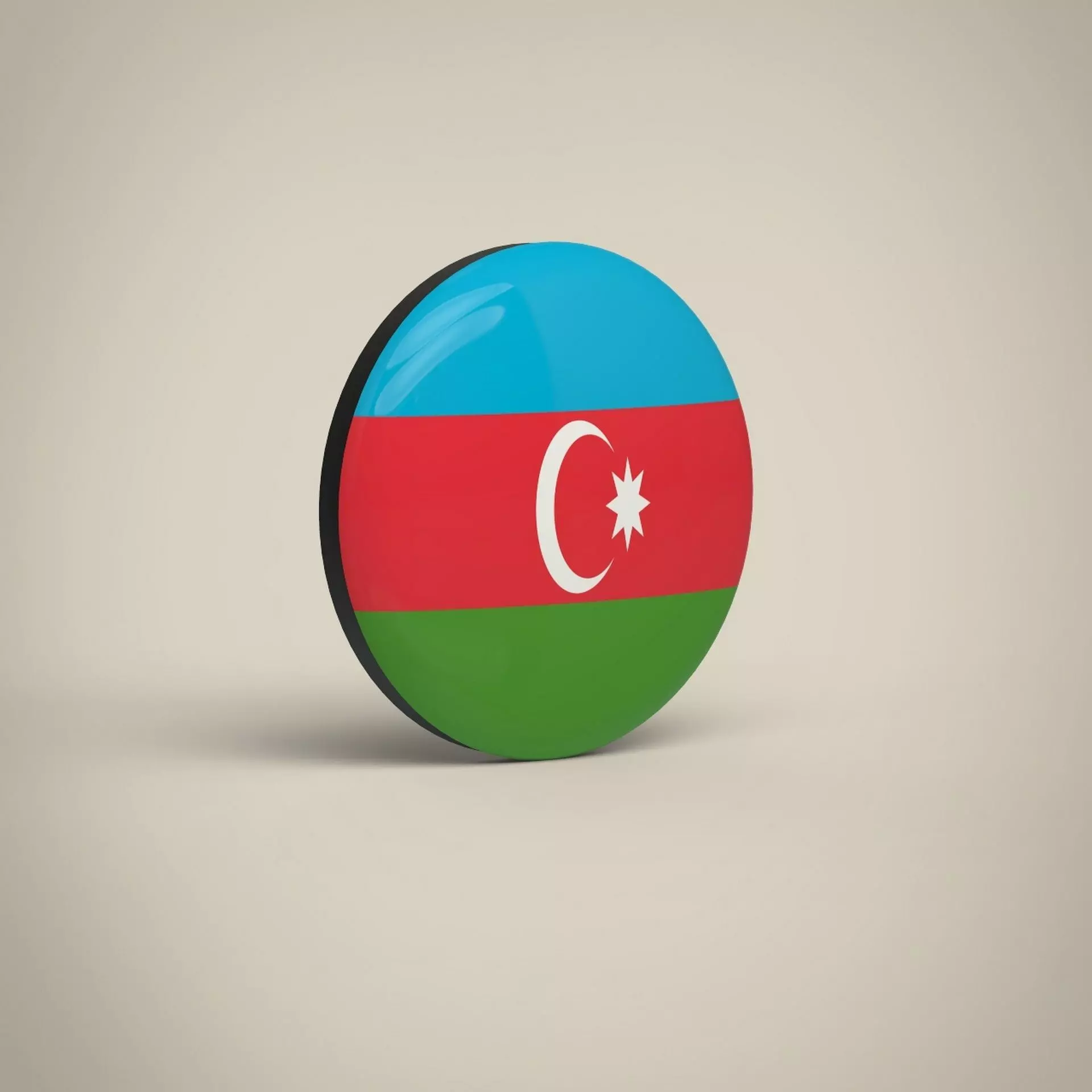 Azerbaijan Badge Low-poly 3D model_0
