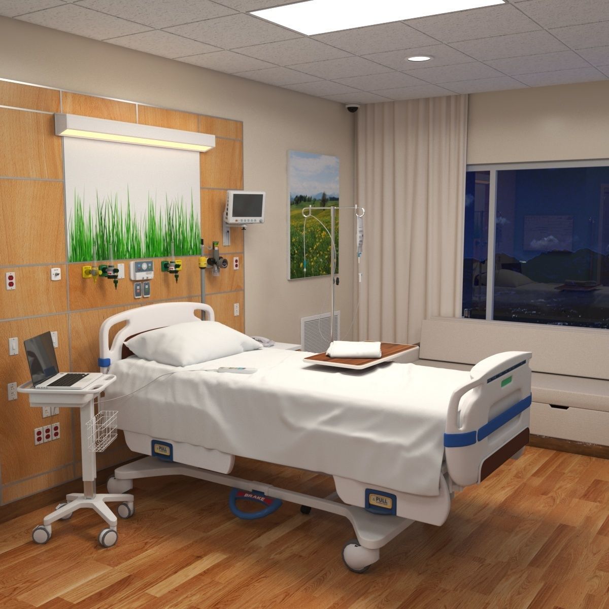 Patient Room V2 3D model_12