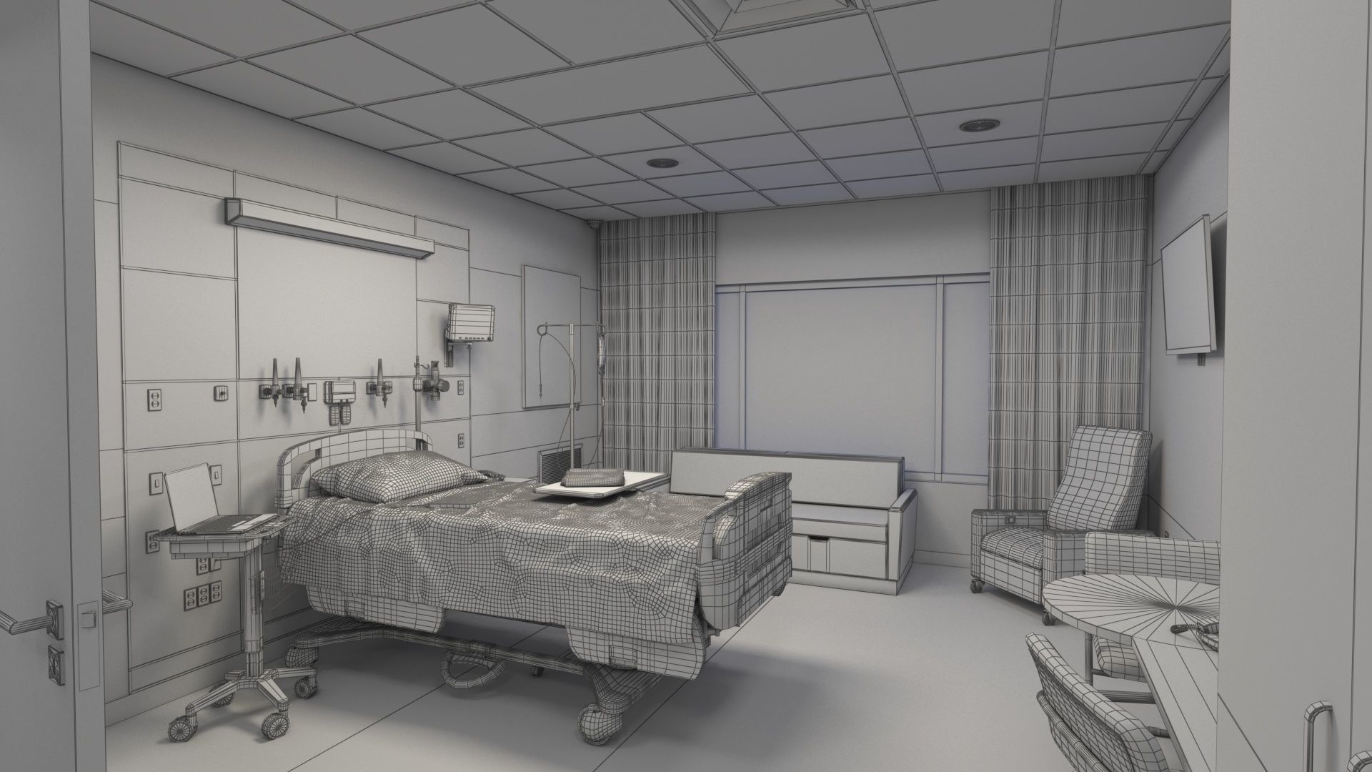 Patient Room V2 3D model_19