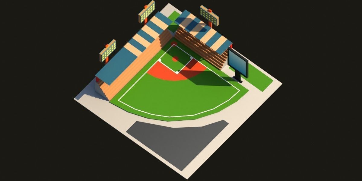 Low Poly Stadium Pack Low-poly 3D model_2