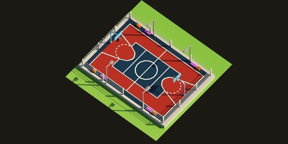 Low Poly Stadium Pack Low-poly 3D model_5