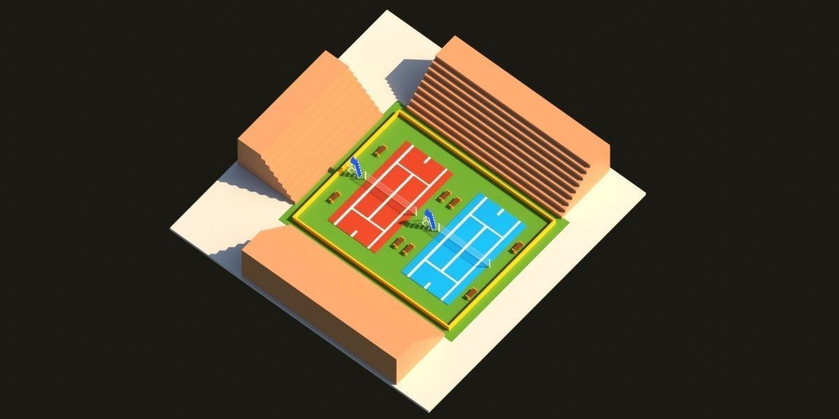 Low Poly Stadium Pack Low-poly 3D model_4