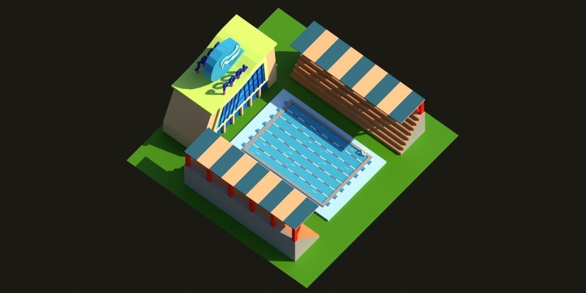Low Poly Stadium Pack Low-poly 3D model_3