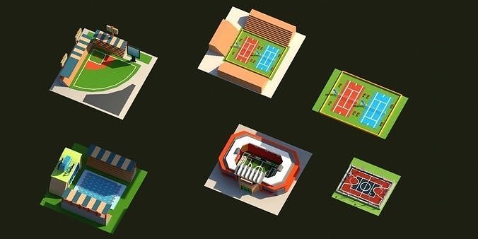 Low Poly Stadium Pack Low-poly 3D model