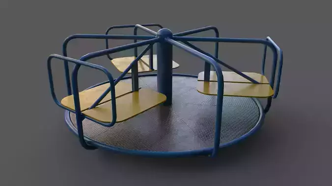 PBR Merry Go Round Roundabout C Low-poly 3D model