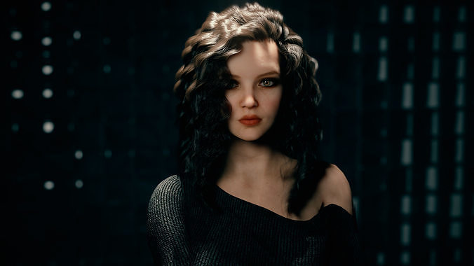 Rigged Female with Facial Blend shapes Unreal Engine and Maya Low-poly 3D model