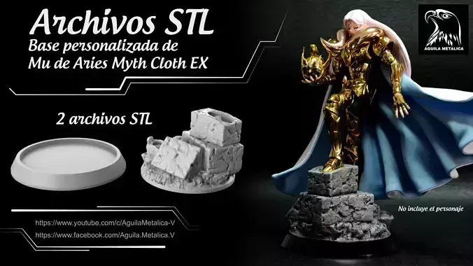 Saint Seiya Mu de Aries OP 2 - Base 3D Print - Archivos STL 3D print model
