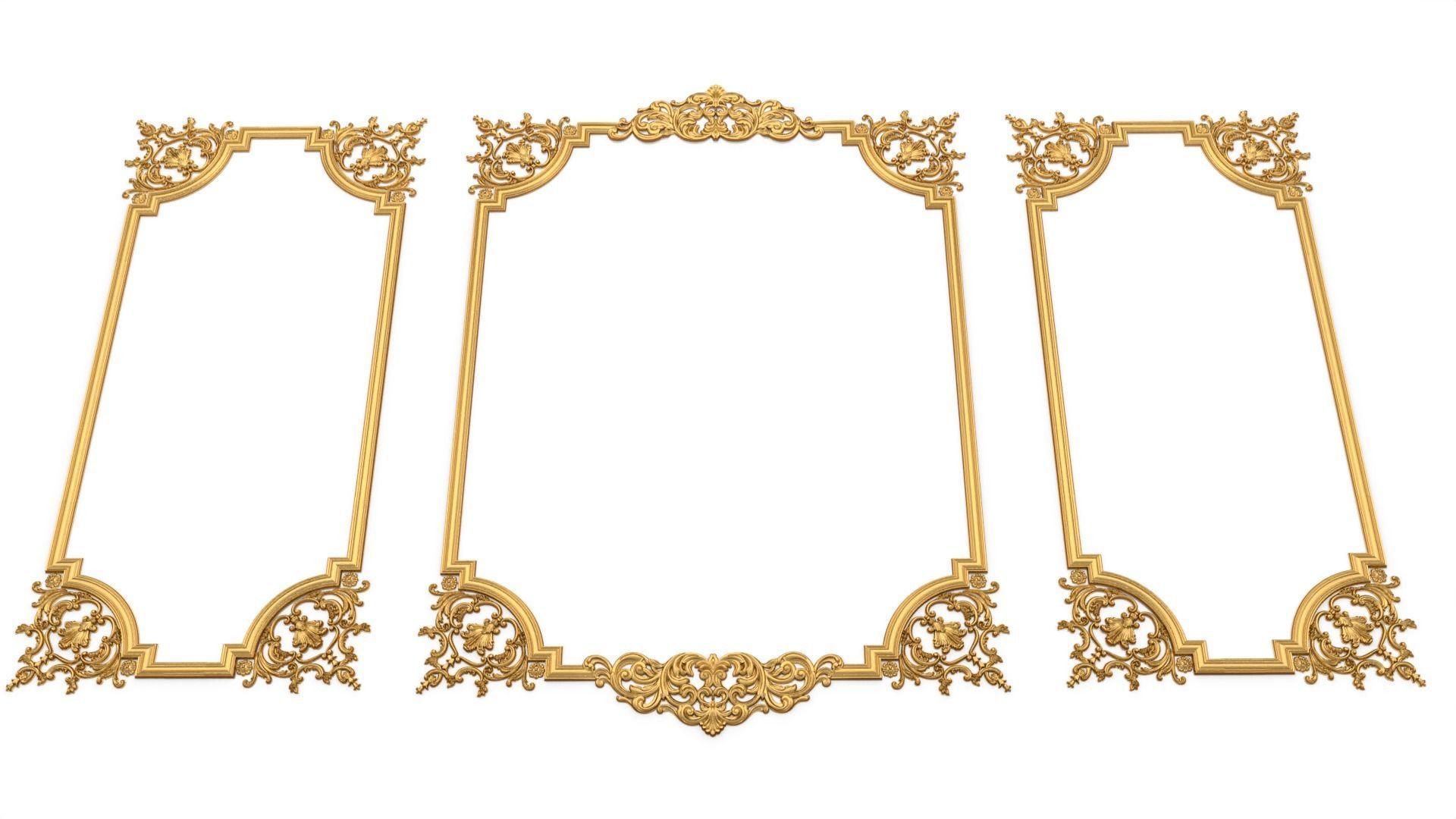 Plaster decorative frame 3d mode 012 3D model_3