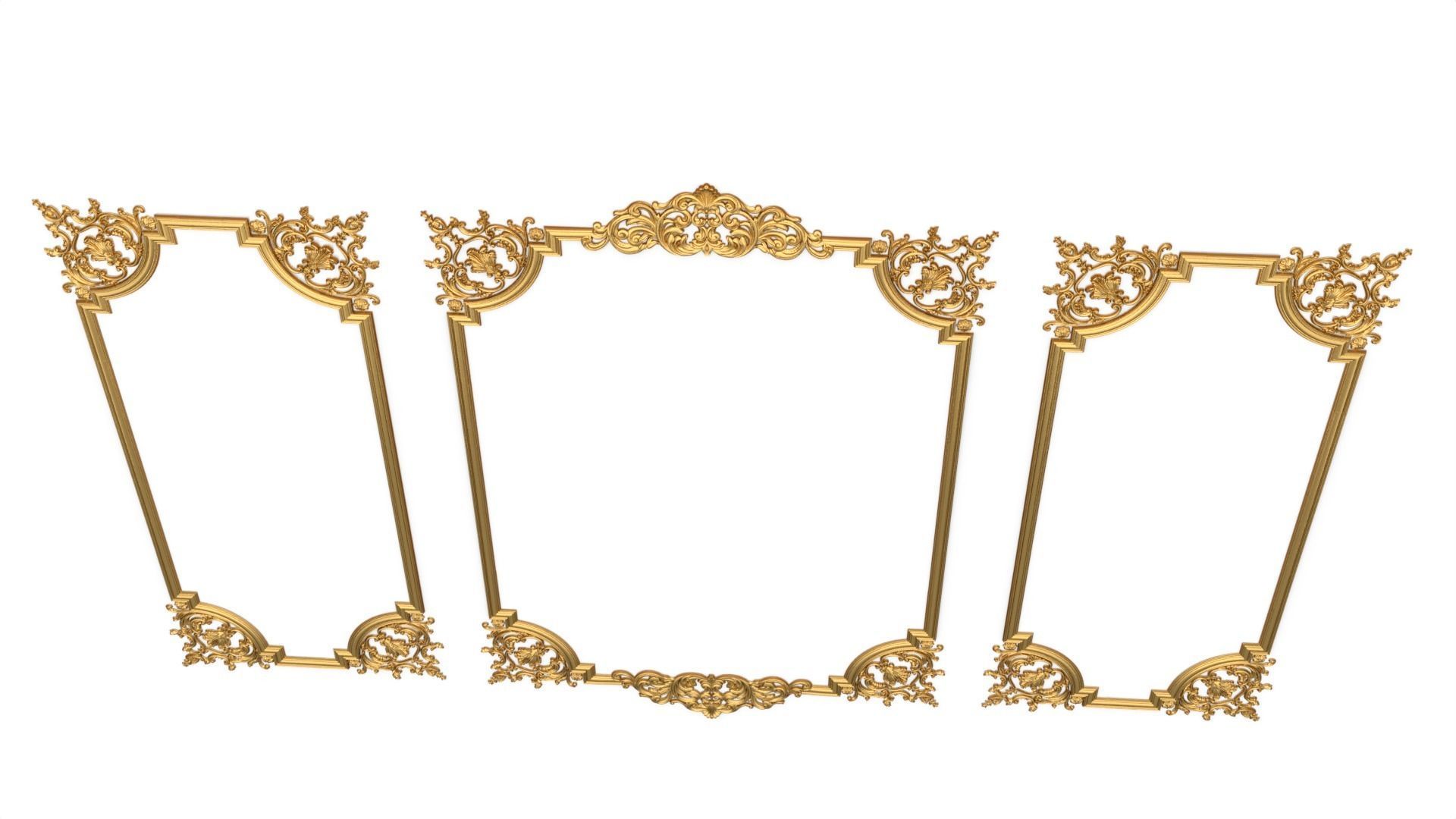 Plaster decorative frame 3d mode 012 3D model_4