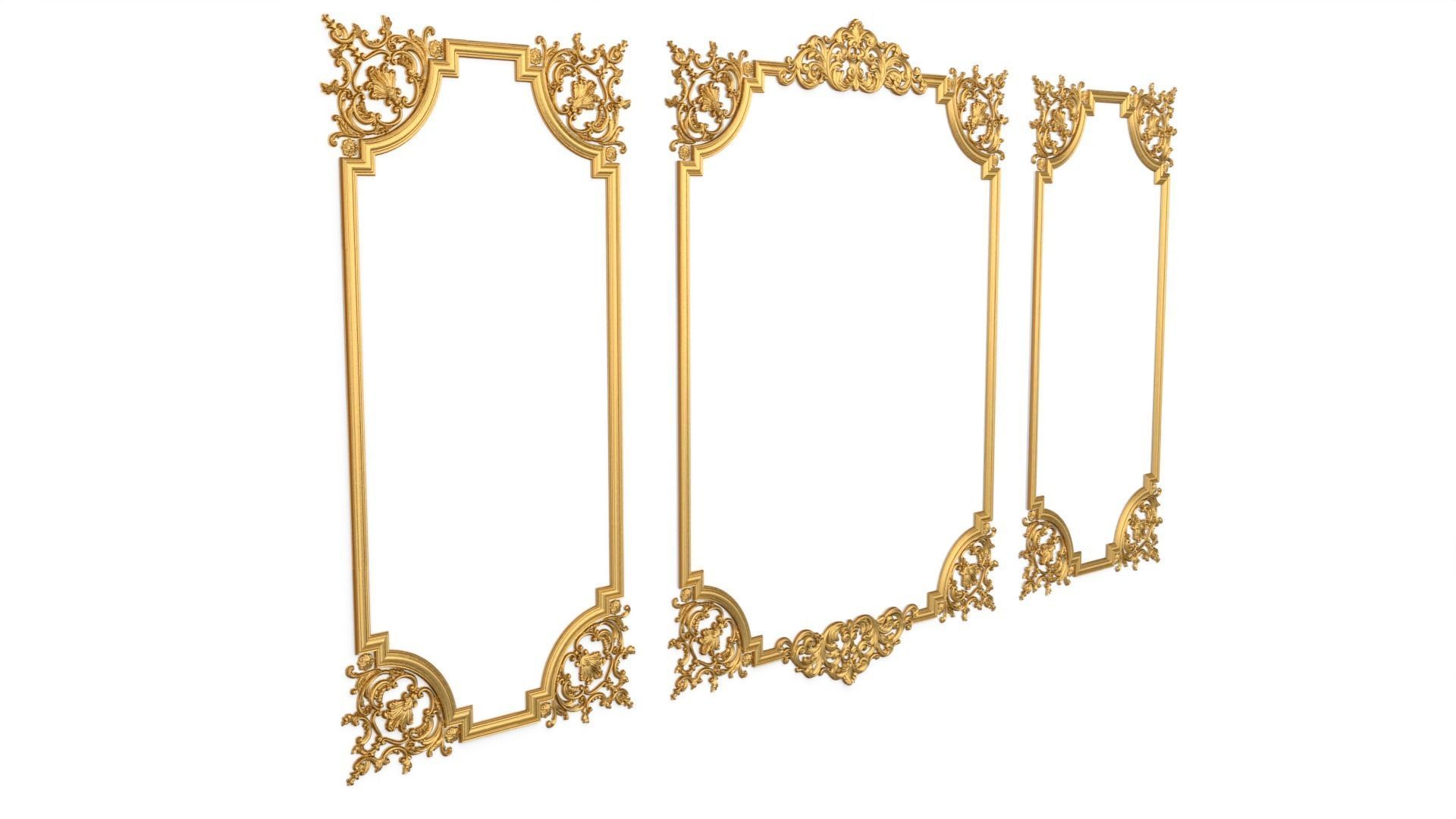 Plaster decorative frame 3d mode 012 3D model_1