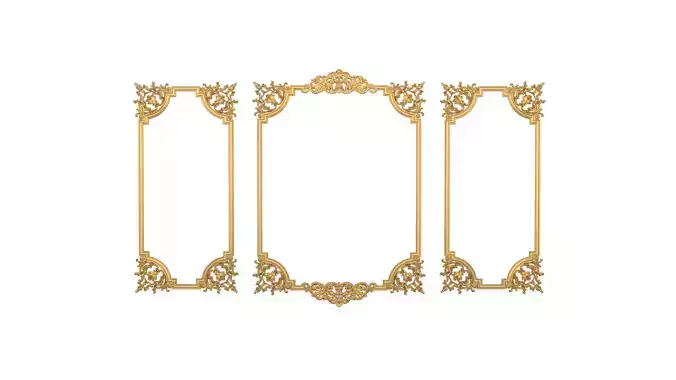 Plaster decorative frame 3d mode 012