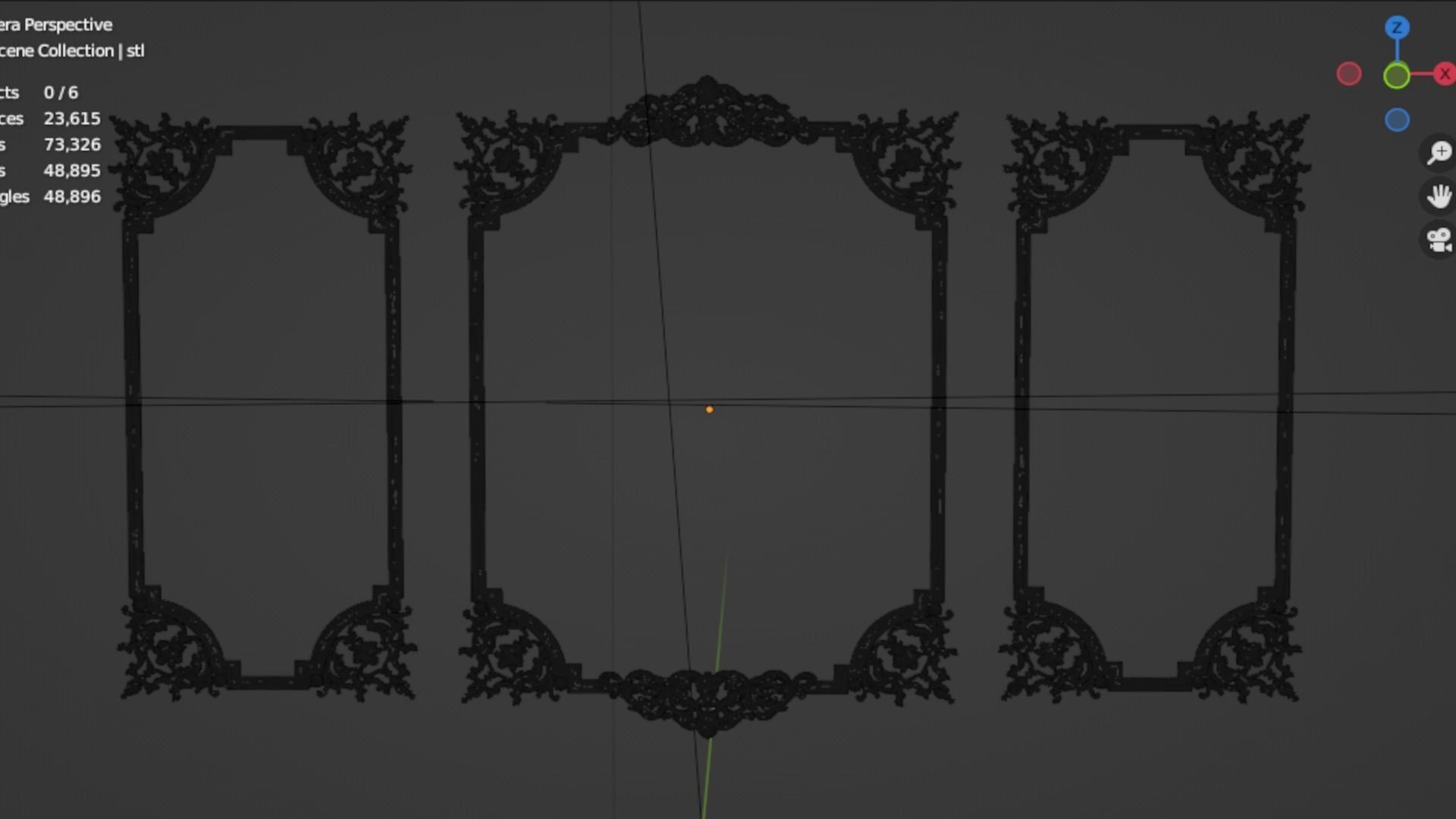 Plaster decorative frame 3d mode 012 3D model_7