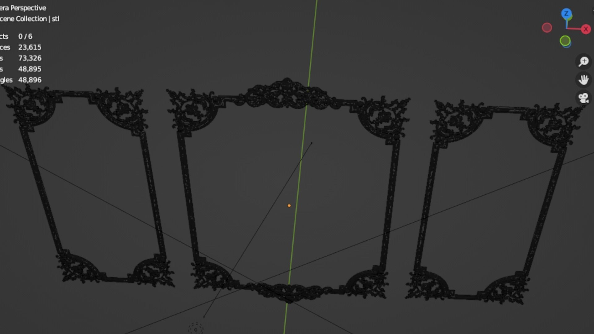 Plaster decorative frame 3d mode 012 3D model_5