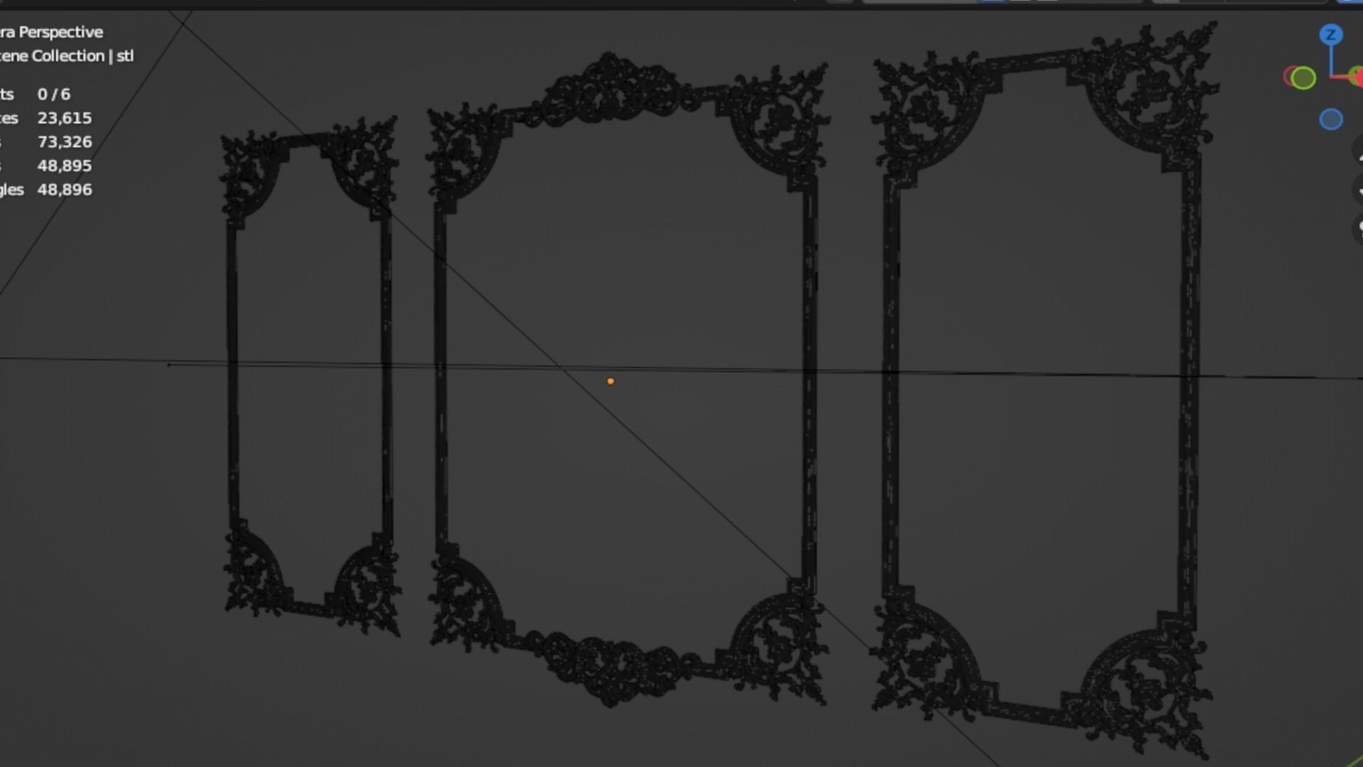 Plaster decorative frame 3d mode 012 3D model_6