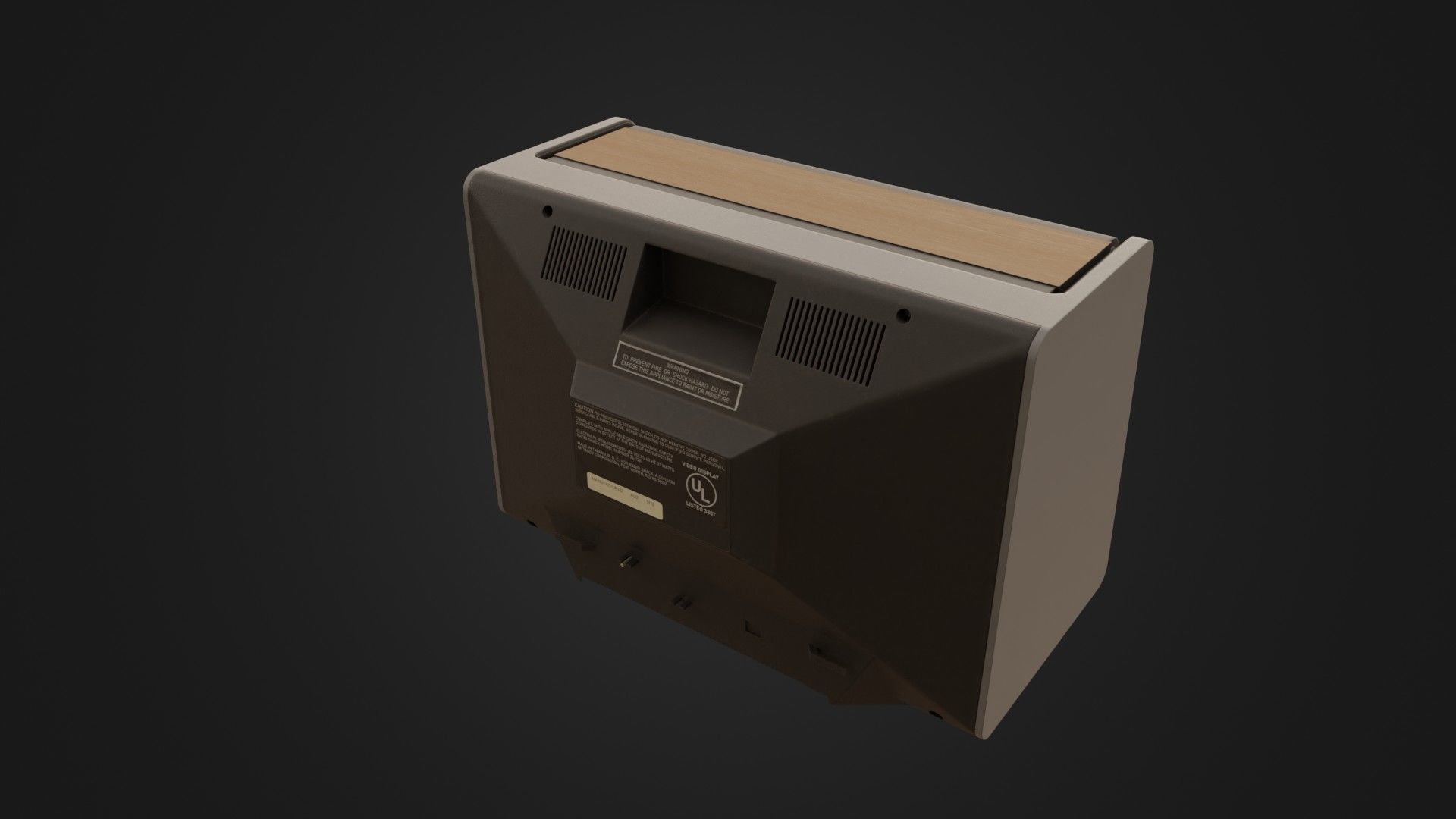 RadioShack TRS-80 Video Display Monitor Low-poly 3D model_16