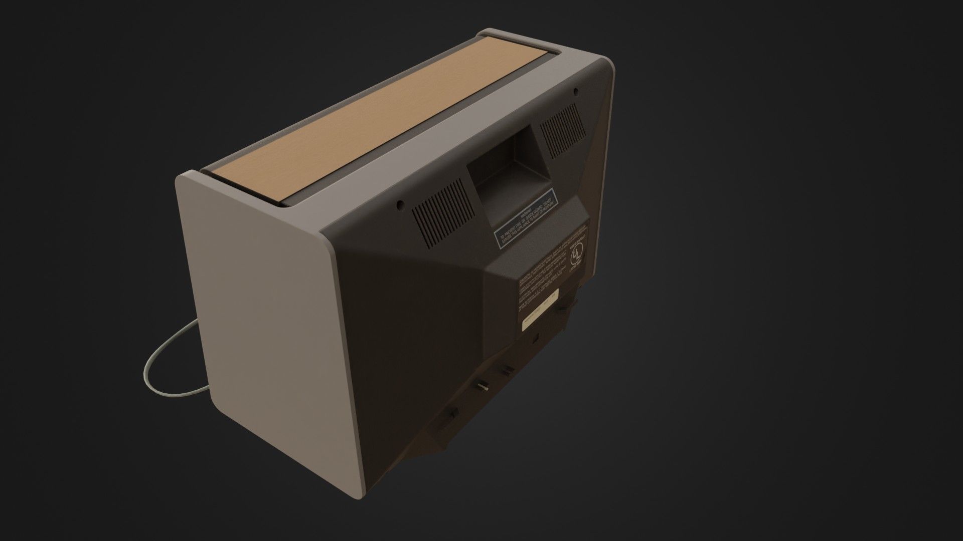 RadioShack TRS-80 Video Display Monitor Low-poly 3D model_26