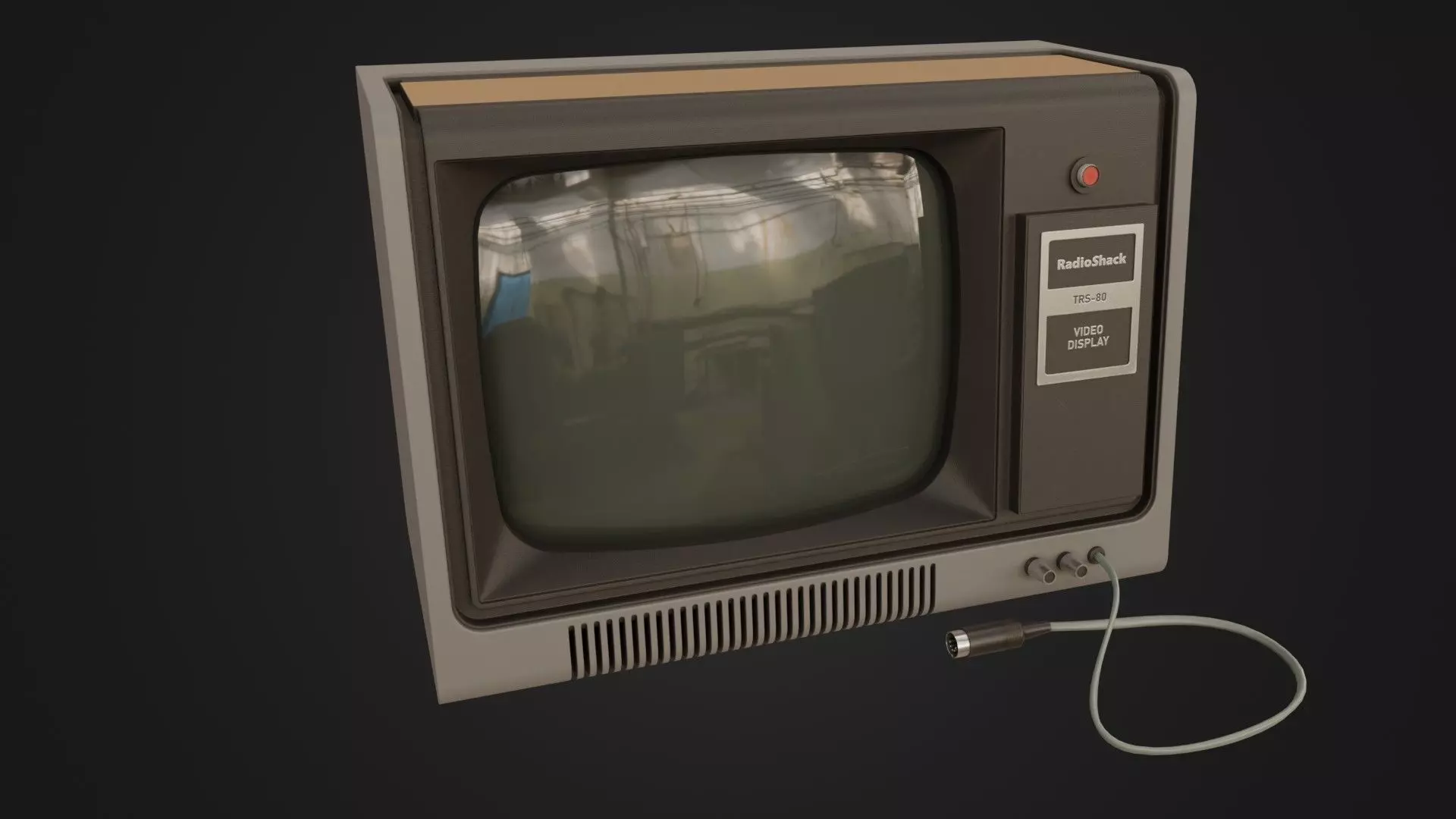 RadioShack TRS-80 Video Display Monitor Low-poly 3D model_0