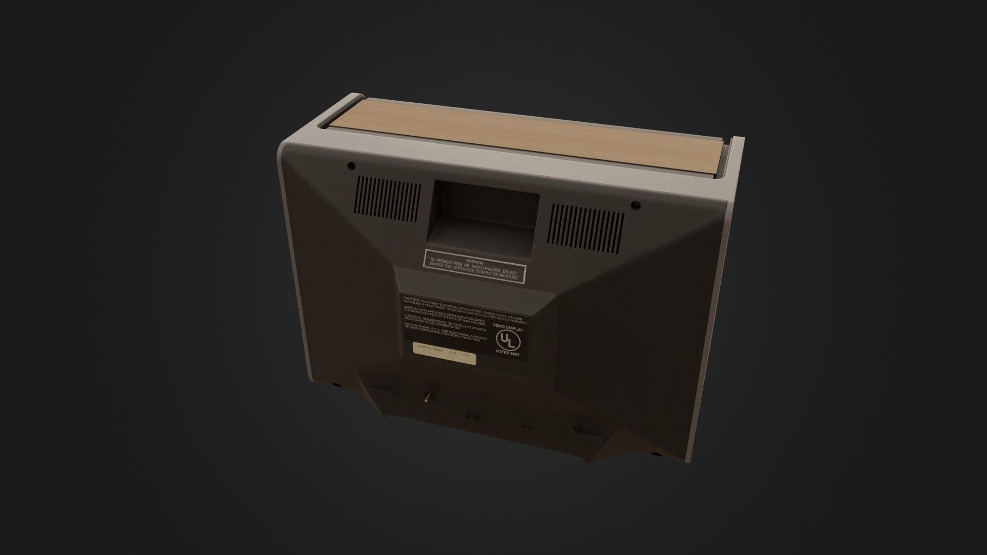 RadioShack TRS-80 Video Display Monitor Low-poly 3D model_18