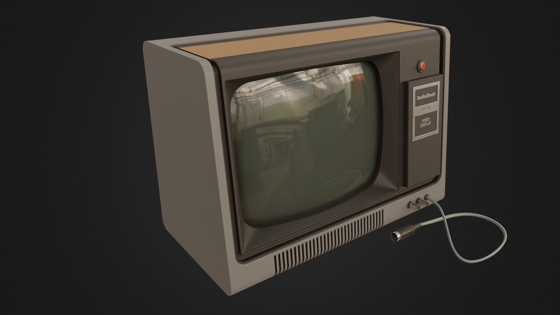 RadioShack TRS-80 Video Display Monitor Low-poly 3D model_4