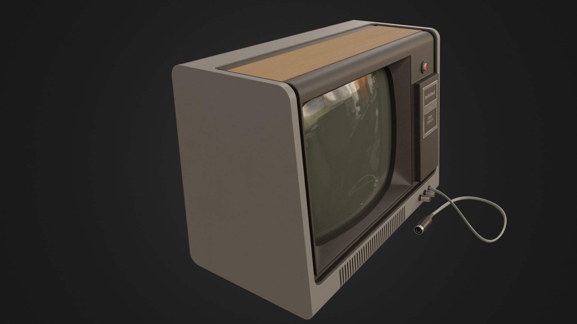 RadioShack TRS-80 Video Display Monitor Low-poly 3D model_6