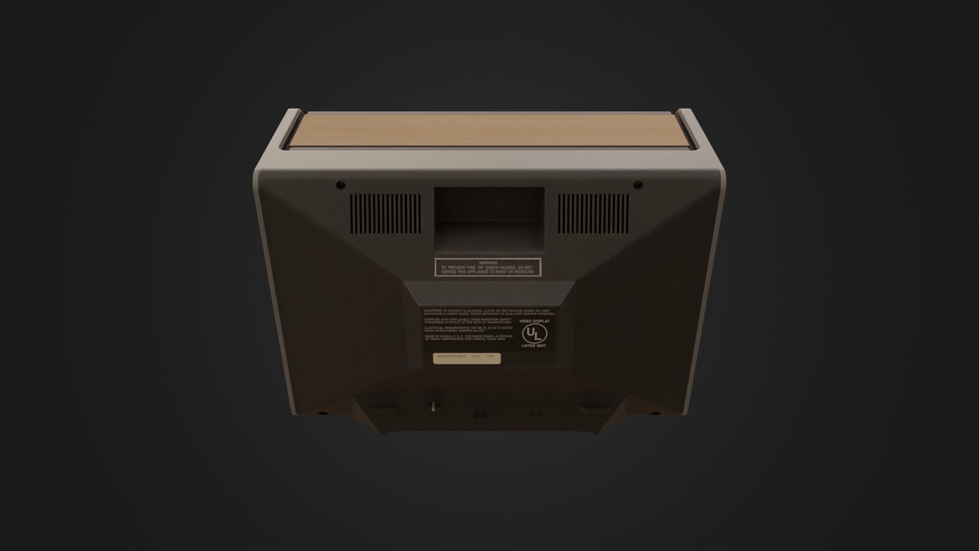 RadioShack TRS-80 Video Display Monitor Low-poly 3D model_20