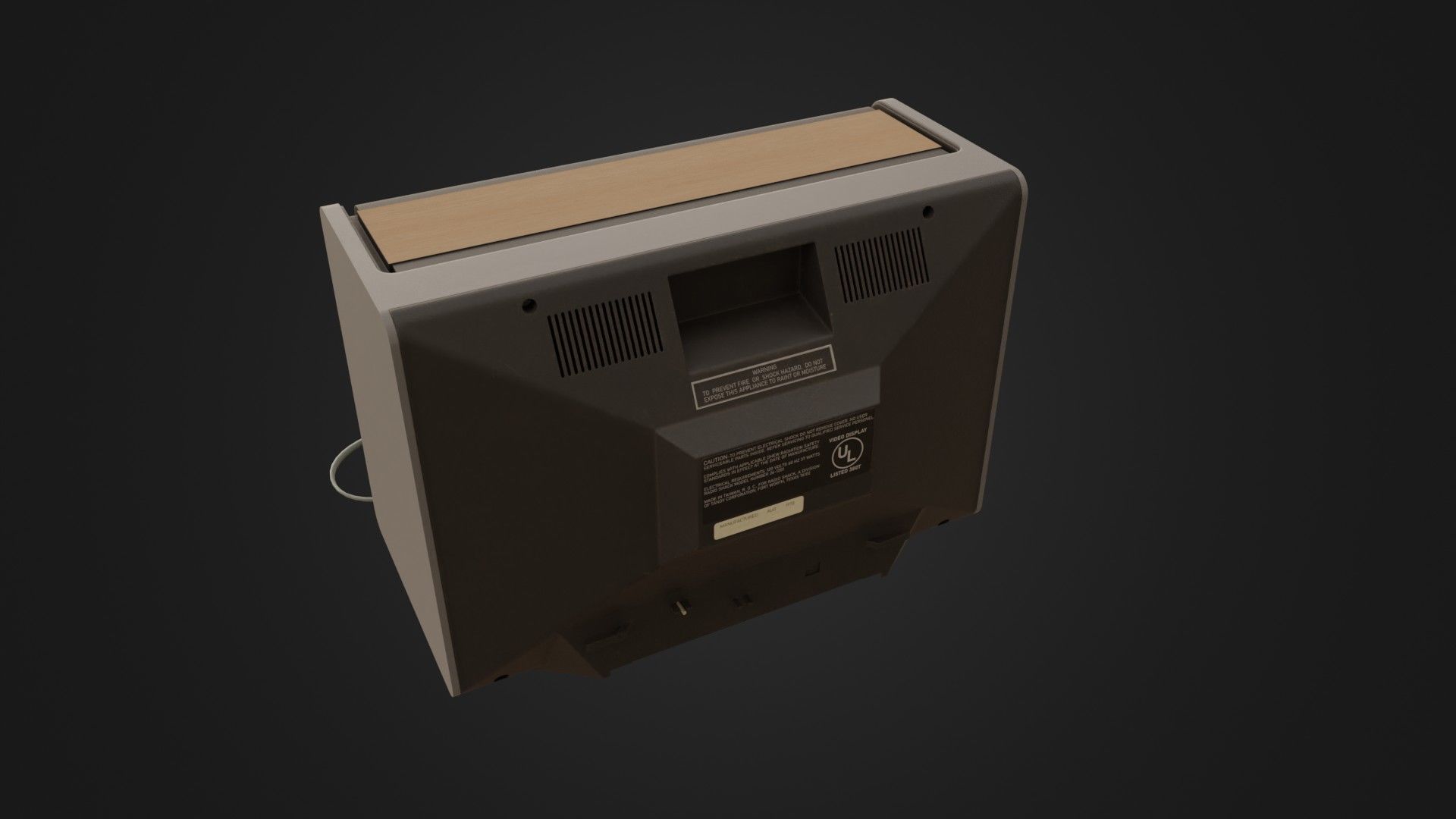 RadioShack TRS-80 Video Display Monitor Low-poly 3D model_23