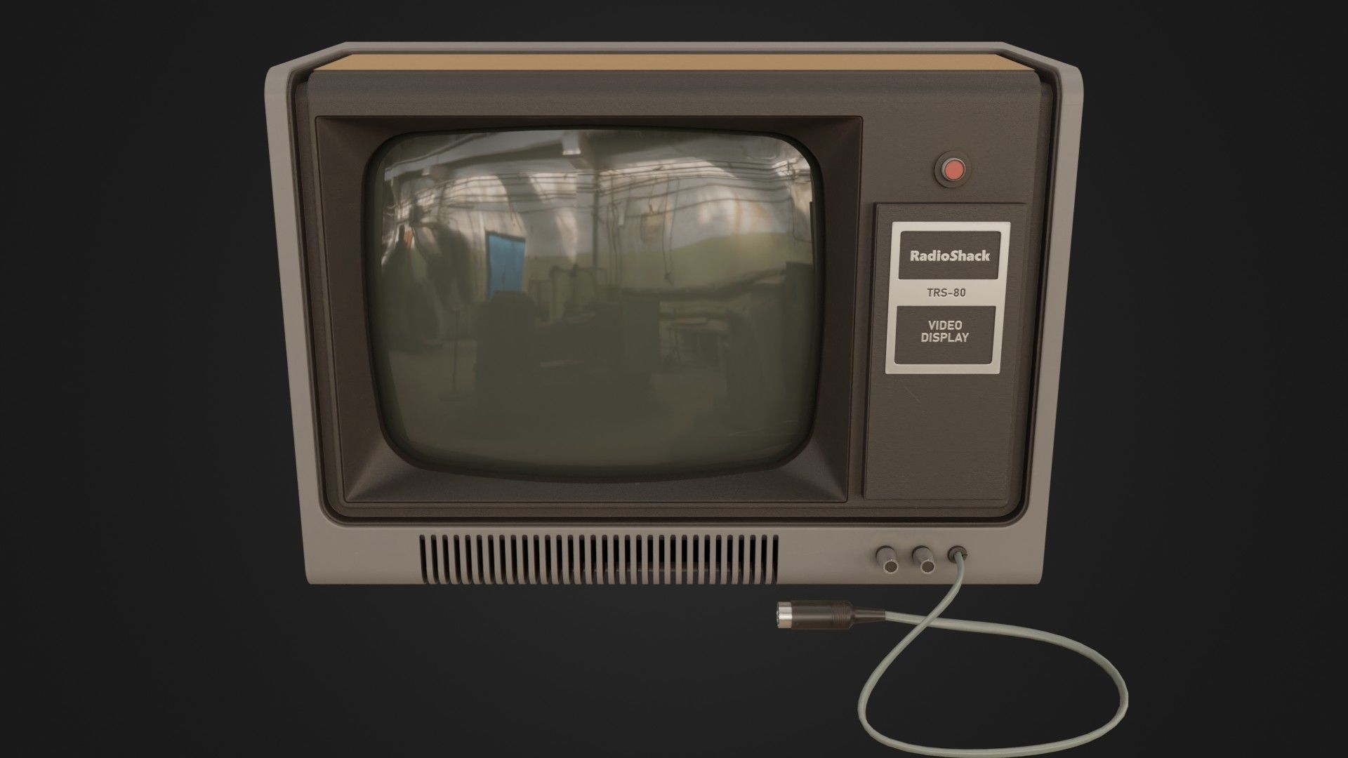 RadioShack TRS-80 Video Display Monitor Low-poly 3D model_2