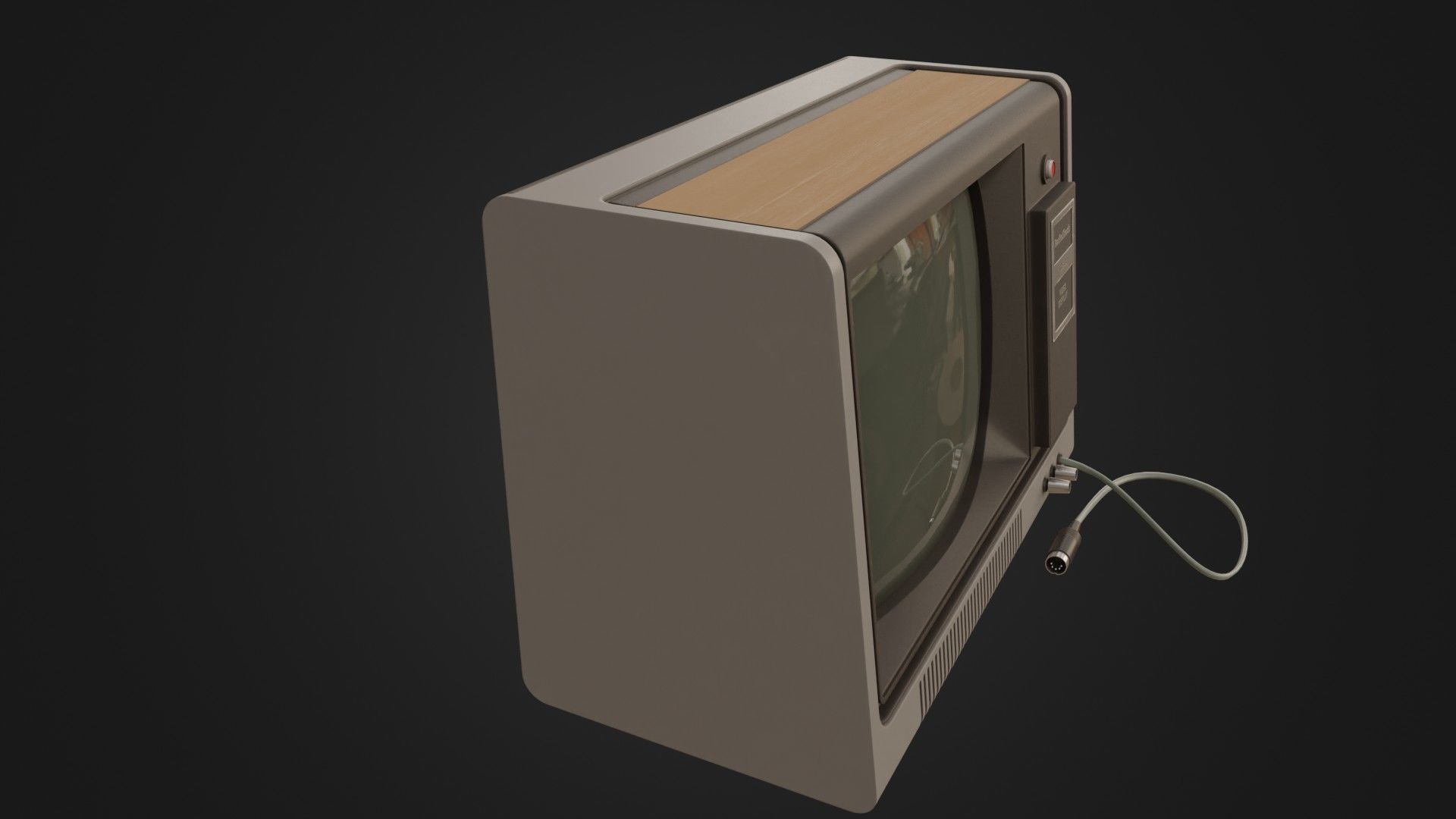 RadioShack TRS-80 Video Display Monitor Low-poly 3D model_7