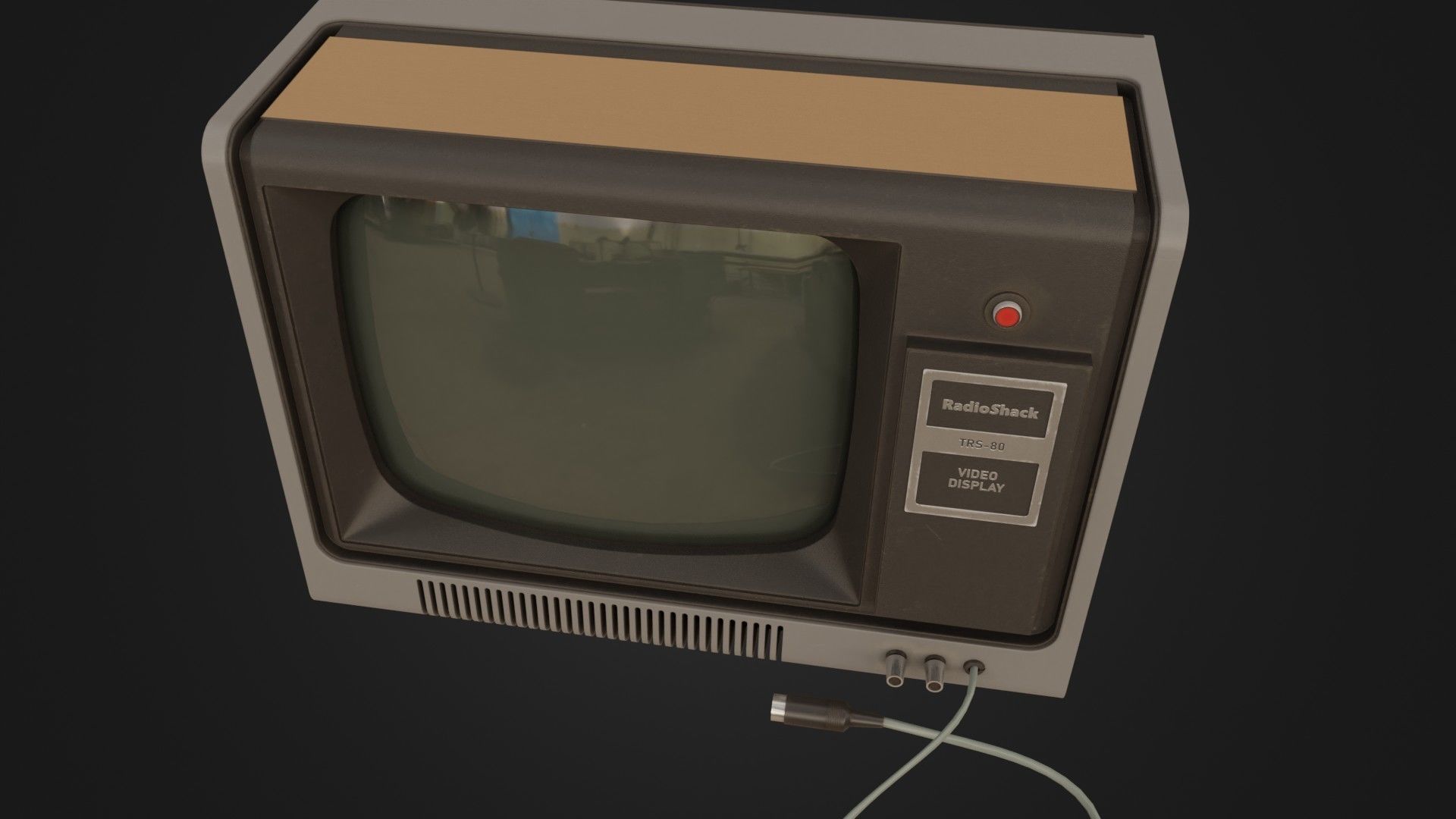 RadioShack TRS-80 Video Display Monitor Low-poly 3D model_39