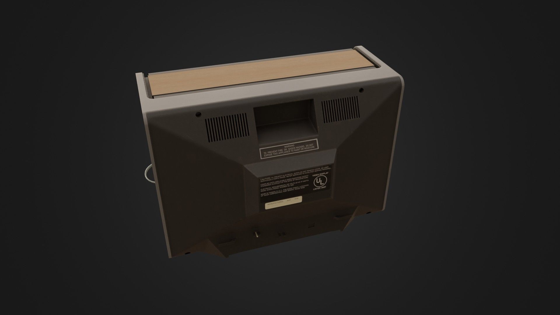 RadioShack TRS-80 Video Display Monitor Low-poly 3D model_22