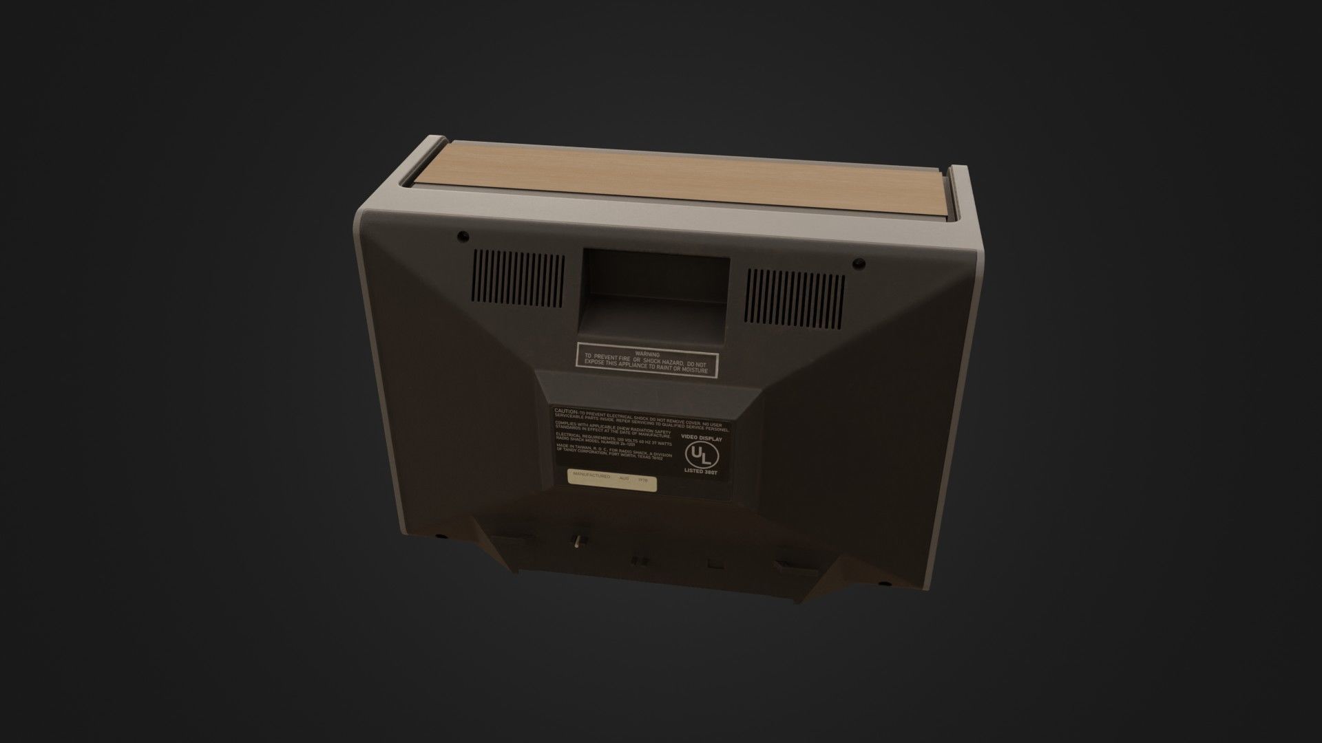 RadioShack TRS-80 Video Display Monitor Low-poly 3D model_19