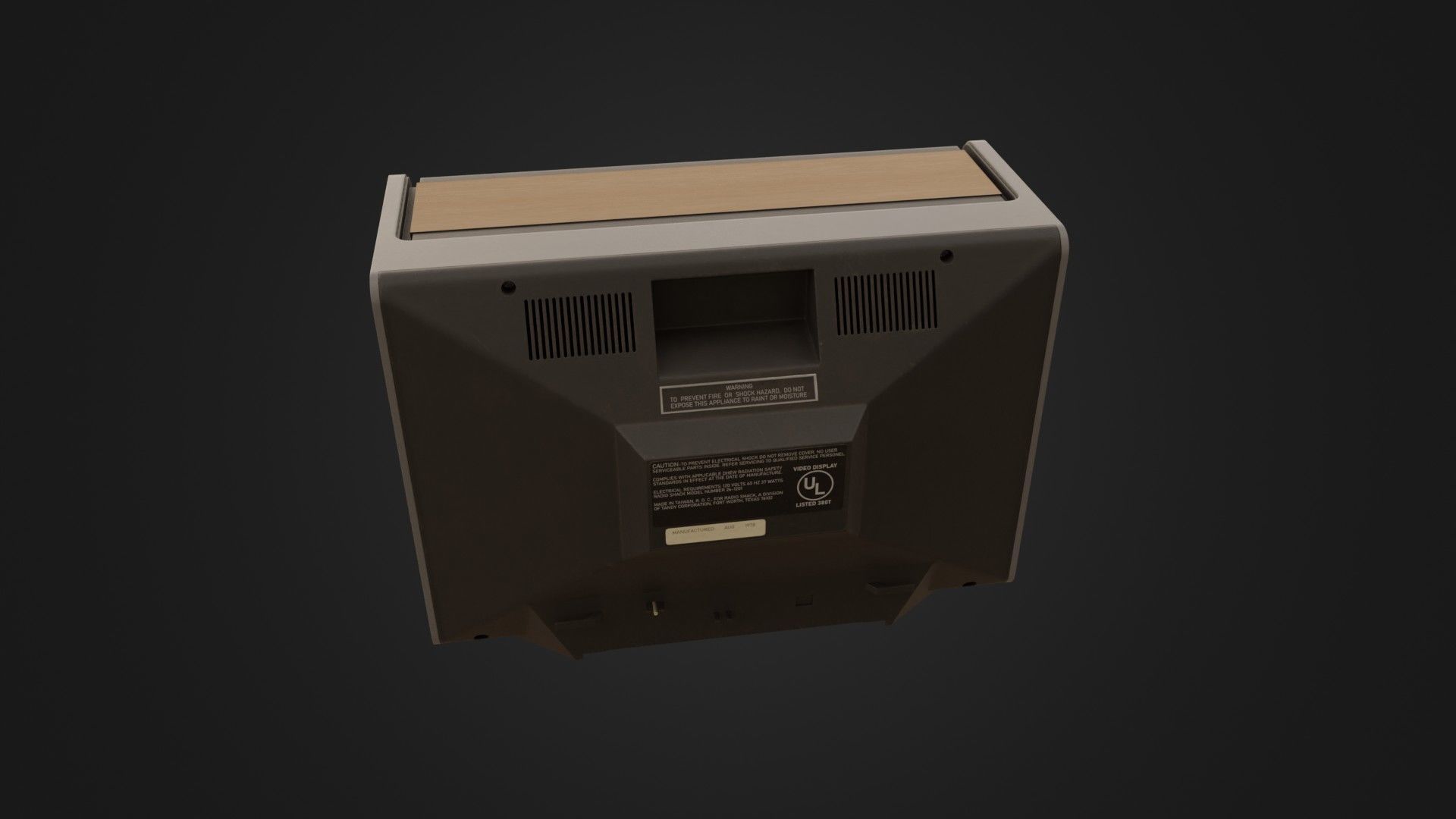 RadioShack TRS-80 Video Display Monitor Low-poly 3D model_21