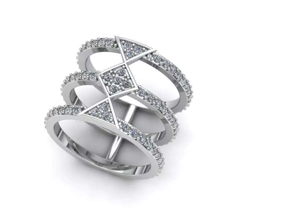 diamond ring 3D print model_0