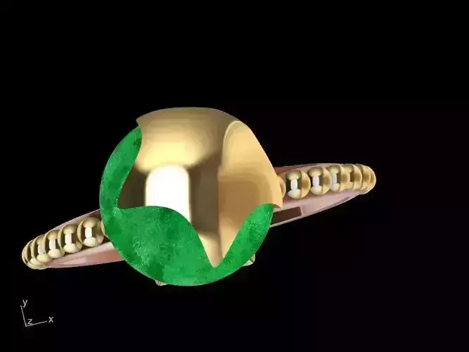 modern milgrain pearl ring stl verified 