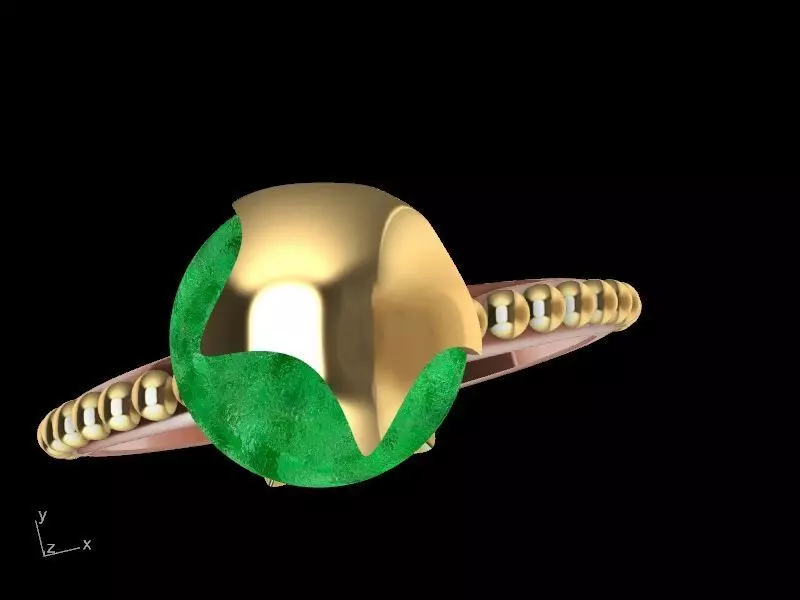 modern milgrain pearl ring stl verified 3D print model